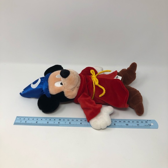 Walt Disney World Sorcerer Mickey Bean Bag Plush Red Robe Hat Moon Stars 13” - Picture 6 of 6